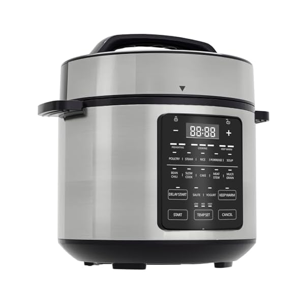 Electric Pressure Cooker, Upgraded 6 Quart 12-in-1 Multicooker, Stainless Steel Slow Cooker, Rice Cooker, Steamer, Sauté, Yogurt Maker, Warmer