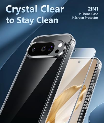 Image of FNTCASE for Google Pixel 10 Case: Pixel 10 Pro Case Google 9 /9 Pro Non-Yellowing Clear Slim Case | Rugged Anti-Drop Shockproof Scratch Protective Thin Transparent Crystal Cell Phone Cover (Clear)
