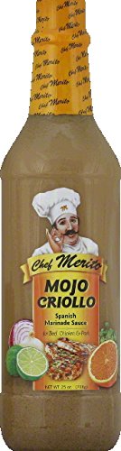 Chef Merito Mojo Criollo Marinade 25 oz | Cuban-Style Garlic & Citrus | No MSG | Perfect for Pork, Chicken & Seafood | Authentic Latin Flavor Since 1985