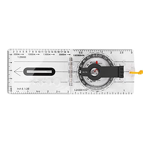 Brújula plegable de acrílico ligera y portátil para exteriores miniatura 5