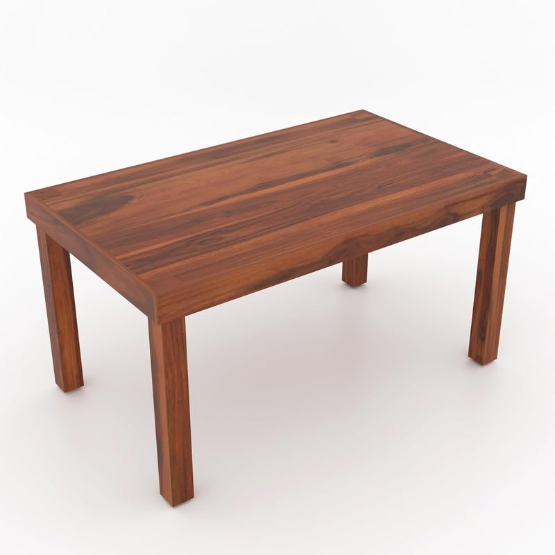 Image of Furniture Solid Sheesham Wood 6 Seater Dining Table Set with Cushioned Chairs | Multipurpose Wooden Six Seater Dinner Table Set for Living Room, Dining Area and Home (Honey Finish)