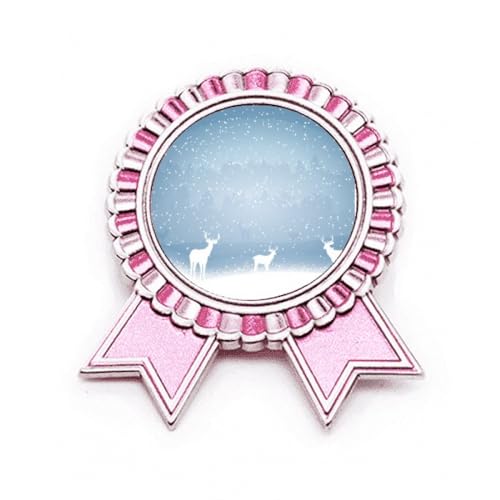 Broche rose motif cerf de Noël en métal taille M pour femme