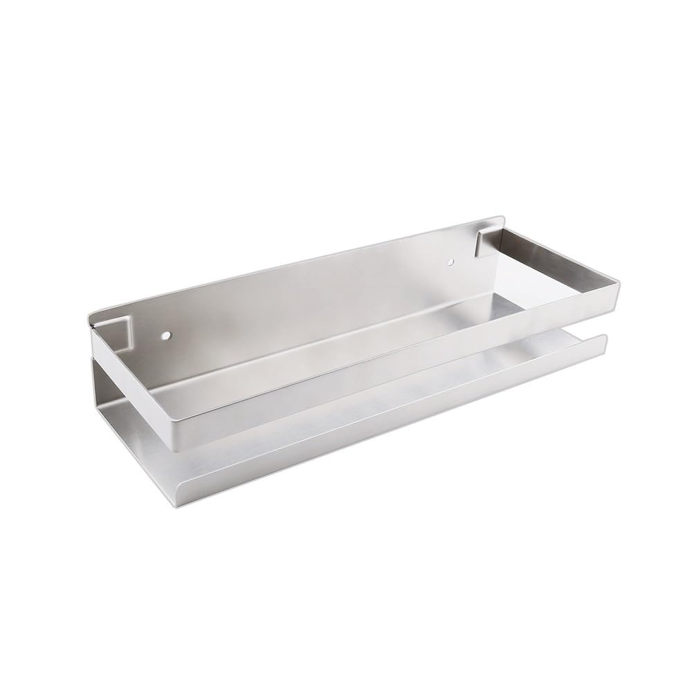 YUANCHUTOP 20-50cm Bathroom Shelves Stainless Steel Wall Shelf Mounted Shower Storage Rack Kitchen Accessory Hardware(30cm Silver)