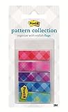 Post-it Color Mixing Flags, Gingham Pattern Collection, 1/2 in x 1.7 in, 100 Flag/On-The-Go Dispenser (683-PLAID1)