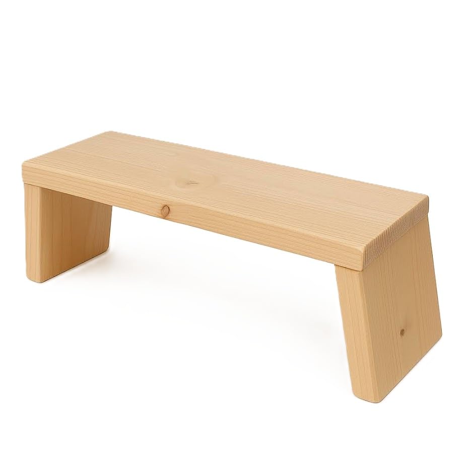 Panchetta per la Meditazione, panca da meditazione in Legno di Abete levigato, Leggera per trasporto, Ergonomia ottimale nella seduta, sgabello Yoga, panchetto