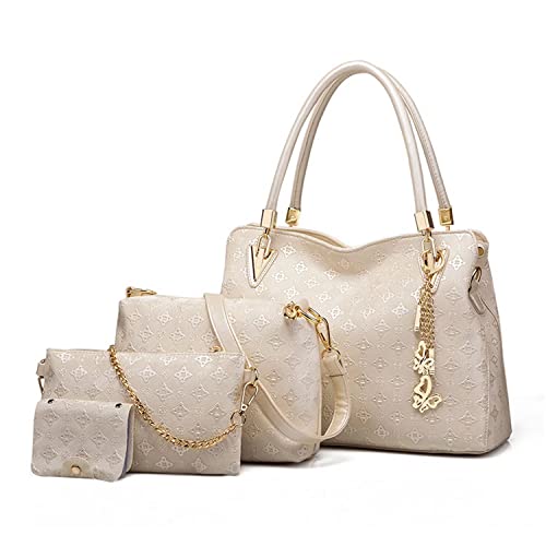 Pahajim Set Borse Donna 4 Pezzi Moda Borsa a Mano Elegante Borsa Bauletto in PU Pelle Borsetta...