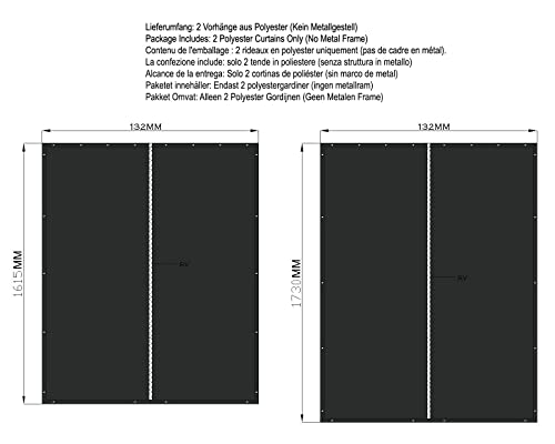 QUICK STAR Wetterschutz Front und Rückwand aus Polyester für Kaminholzunterstand 143x70x185cm