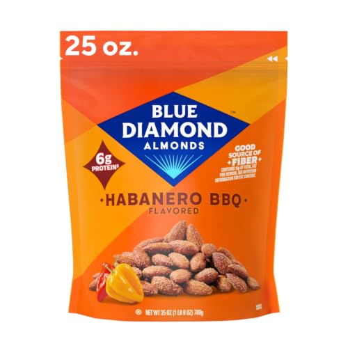 Blue Diamond Almonds Habanero BBQ Flavored Snack Nuts, 25 Oz Resealable Bag (Pack of 1)