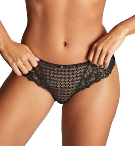Panache Women's Envy Lace Cheeky Bikini |BLACK,10| Womens Underwear Seamless, Comfortable Panties for Women, Lace Brief