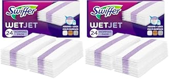 Swiffer WetJet Hardwood Floor Cleaner Spray Mop Pad Refill, Multi Surface, 24 Count (Pack of 2)