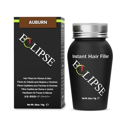 ECLIPSE Hair Fibers Auburn for Thinning Hair for Women & Men to Conceal Hair Loss in 15 Seconds - 100% Undetectable Hair Building Fibers, 15g