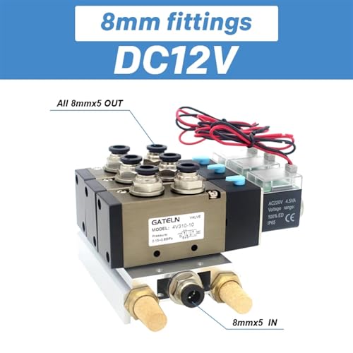 Électrovanne pneumatique pour centraliser et purger 4 circuits d'air DC12V - 3