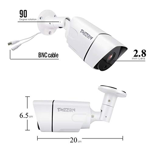 Tmezon 8 Pack Hd Ahd/Cvi/Tvi/960H Bullet Security Camera 1080P 2.0Mp Day Night Vision 36 Ir Leds Waterproof Outdoor/Indoor 2.8Mm Wide Angle For Cctv Camera System (Metal,White) #TOP6