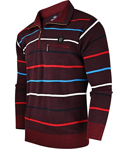 Soltice Sweatshirt voor heren, lange mouwen, poloshirts, gebreide wintertrui, gemêleerd gestreept van katoenmix (M tot 3XL) - Image 7