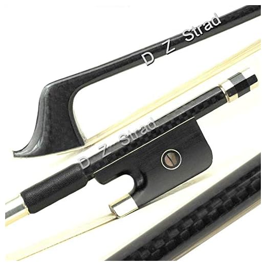 D Z Strad Carbon Fiber Cello Bow with Traditional Frog made from Polished Premium Ebony 4/4 Full Size