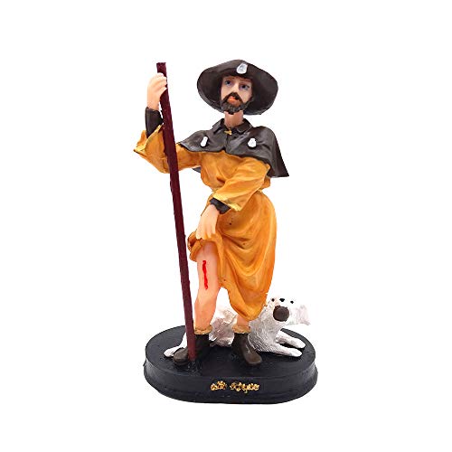 Imagem De Santo São Roque Protetor Contra Enfermidades 14 Cm escultura em resina