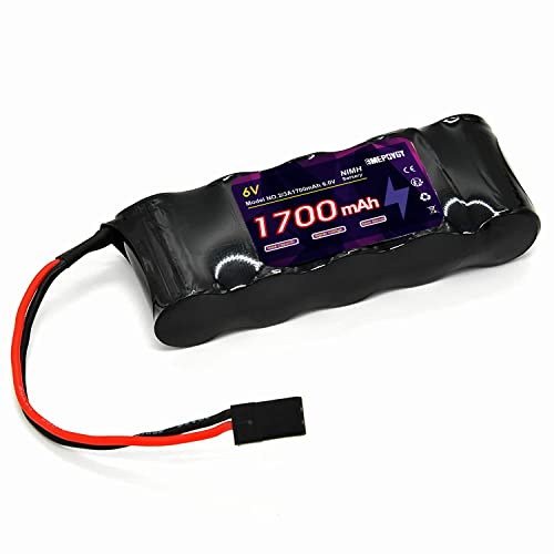 EMEPOVGY RC Nimh Akku Pack Empfänger 6V 1700mAh RX Batterie Receiver Wiederaufladbarer Plat Pack mit Futaba/BBL2/Hitec Stecker Fernbedienung für RC Car Quadcopter Drone thumbnail
