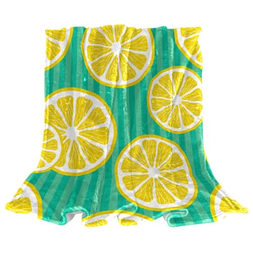 NYKVTG Manta De Sofá Raya Limón Mantas para Cama Calientes Cómodas Mantas Microfibra Invierno 150×130cm