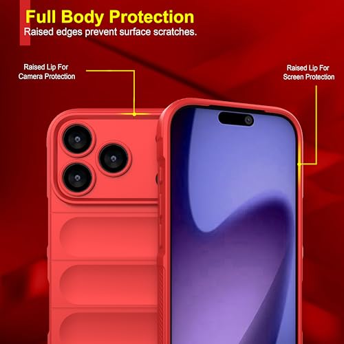 Image of Zapcase Back Case Cover for iPhone 17 Pro | Compatible for iPhone 17 Pro Back Cover | Liquid Silicon Magic Case with Camera Protection | Red