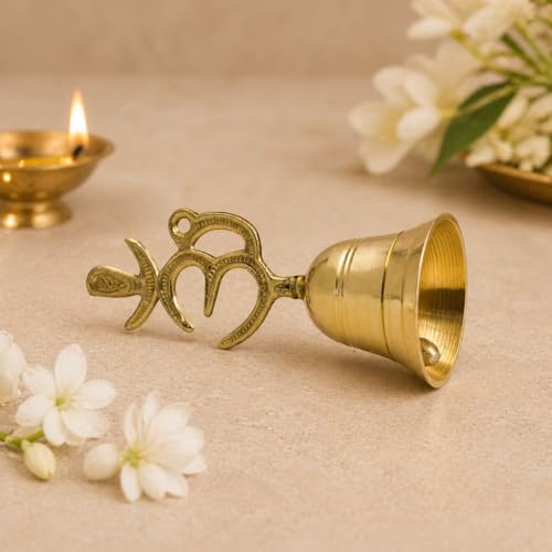 Image of CraftVatika Brass Om Puja Bell Prayer Ghanti with OM Symbol- (5.5 inches Height)