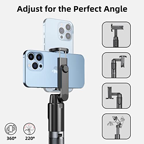 Selfie Stick Tripod For Iphone, Cell Phone Stand For Recording With Wireless Remote, Lightweight Tripod Stand For Iphone 13/12/12 Pro/12 Pro Max/11/11 Pro/X/Xr/Xs/8/7/6S,Android Samsung Smartphone #TOP2