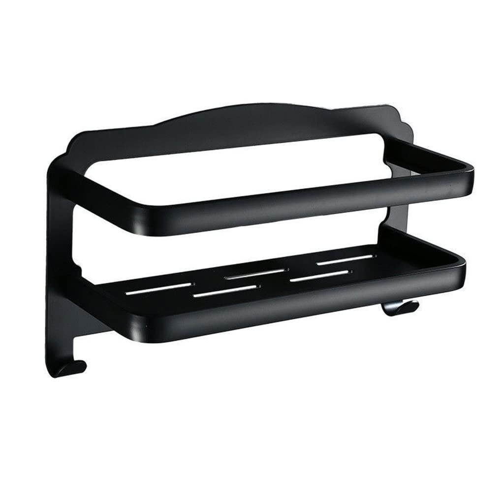 Étagères flottantes multifonctionnelles en alu noir mat pour rangement mural
