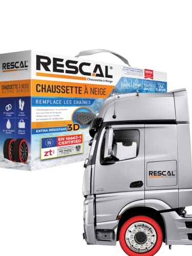 RESCAL Textil-Schneesocken für LKWs, zugelassen, Gesetz, Berge, Schneekette, Textil, für Schwergewicht, Winterausrüstung für LKW, PL, getestet und zertifiziert nach den Normen EN 16662-1