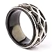 Produktbild JIEZHI Eheringe Cool Punk Edelstahl Cobweb Titan Stahl Ring Personalisiert Alle Daumen Frauen Männer Schmuck