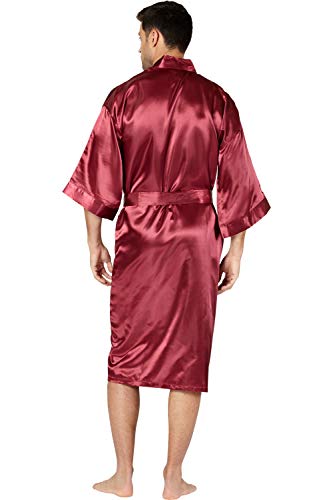 Intimo Men's Solid Satin Robe2