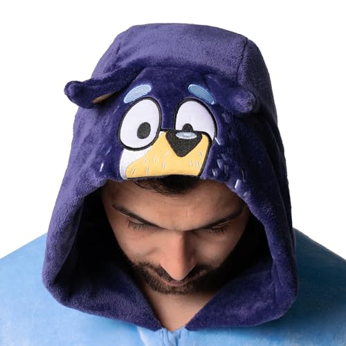 BlueY Onesie Herren, Bandit Erwachsene Onesie, Schlafanzug Herren, Blau XL