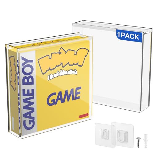 CaSZLUTION Video Game Box Protector Case for GB /GBC /GBA Games, 3MM Clear Acrylic Display Case with Wall Mount Compatible With Nintendo Game Boy, Game Boy Color & Gameboy Advance Game Box (Pack of 1)