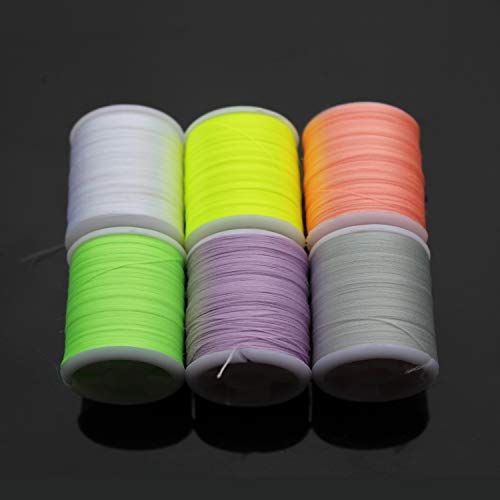 Tigofly 6 Colors 150D Denier Luminous Fly Tying Floss Thread Glow in The Dark 40 Yards Polyester Filament Yarn Line Materials (Assorted)
