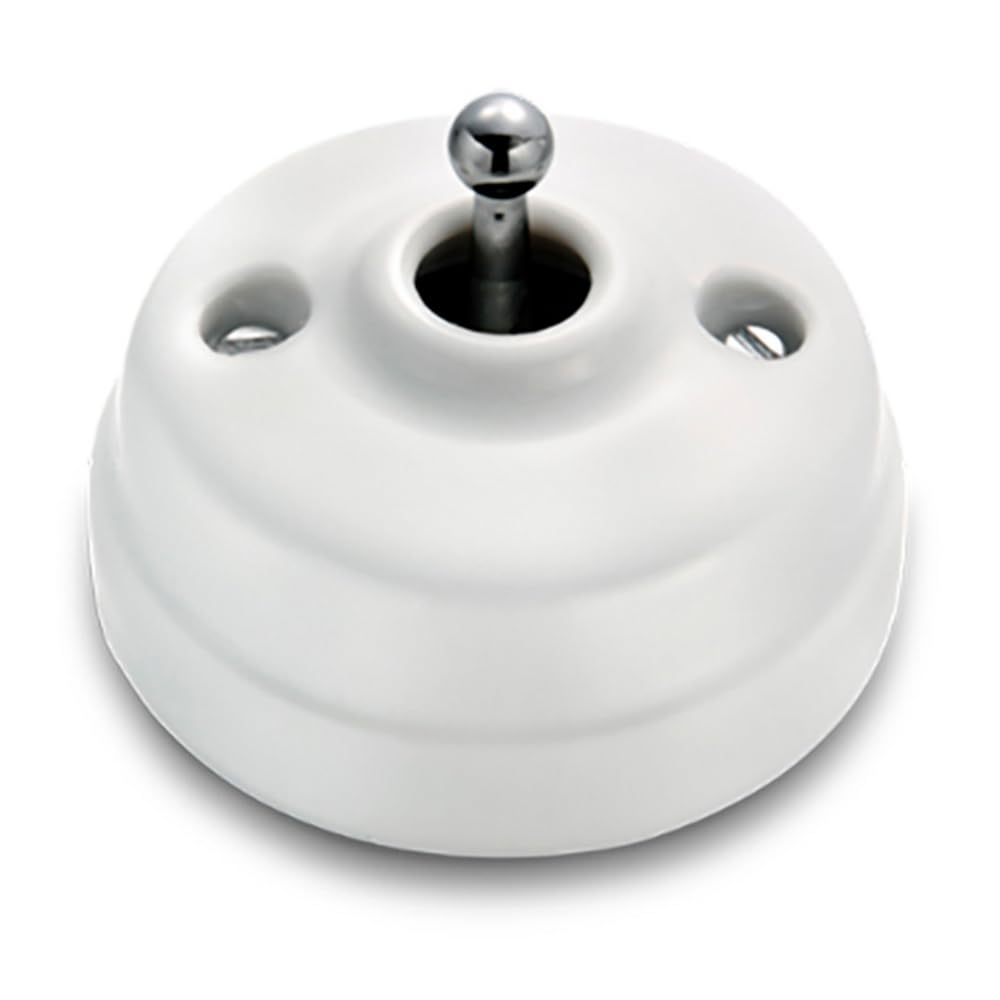 FONTINI - Va & Vient Porcelaine blanche Manette et vis chrome brillant DIMBLER