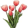 Oairse 4 Tulpen und 2 Tulpenknospen Kunstblumen Echtes Gefühl