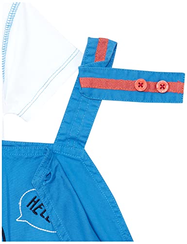 Image of miniklub Infant Boys Blue & White Solid Dungaree Set