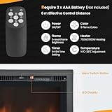 TANGZON 36"/91cm Electric Fireplace, Wall Mounted Recessed Freestanding Fireplace Heater with Log & Crystal Decor, 9 Flame Colors, 5 Brightness, Remote Control, 8H Timer & Thermostat, 750W/1500W - Image 5