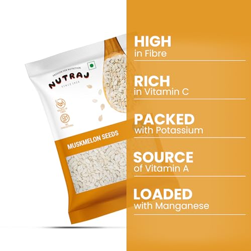 Image of Nutraj Muskmelon Seeds 400g (100g x 4) Pouch | Kharbooja Beej | Seeds for Eating | Seed Cycling