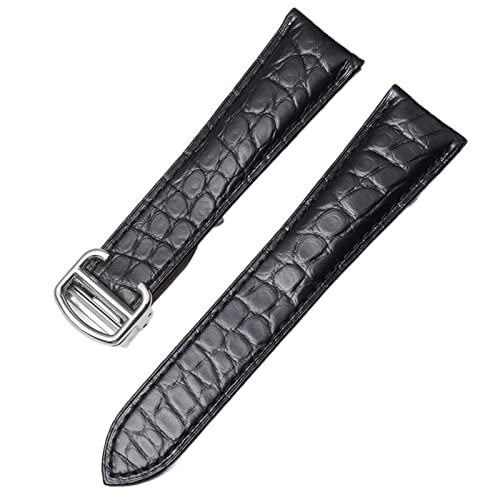 Correa de reloj de piel de cocodrilo legítima para Cartier Tank Solo, 16mm a 22mm