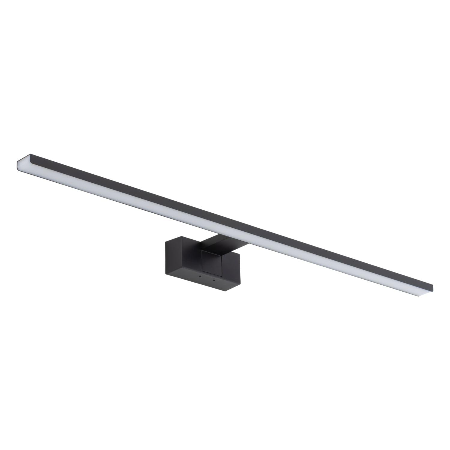 LED Spiegelleuchte Bad 80 cm lang groß IP44 Schwarz 4000 K 1100 lm neutralweißes Licht hell Metall Wandlampe innen Spiegel Badezimmer