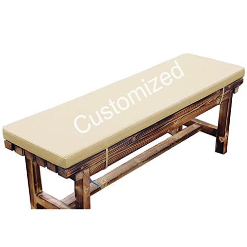 Yanman Cojín impermeable para banco de 2/3/4 plazas para exteriores, cojín de banco de tamaño personalizado, cojín de espuma para asiento de sofá de jardín y patio