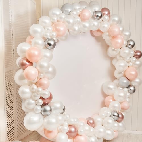Image of 114pcs Pearl White Balloons Different Sizes, 18 12 10 5 inch Pearl Balloons Garland Arch kit for Bridal Baby Shower Engagement Wedding Birthday Valentine's Party Decorations