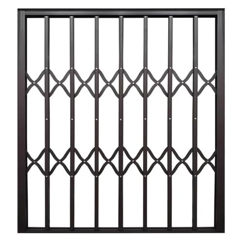 Protector retráctil antirrobo para ventanas con acabado negro de alta resistencia estructural