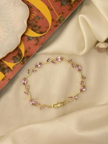 Image of Anti-Tarnish Tulip Bracelet for Women Stylish | Gold Plated Bracelet for Women | Fairy Bloom Rapunzel Bracelets | Daily Wear Gifting Jewellery | Gift for Anniversary