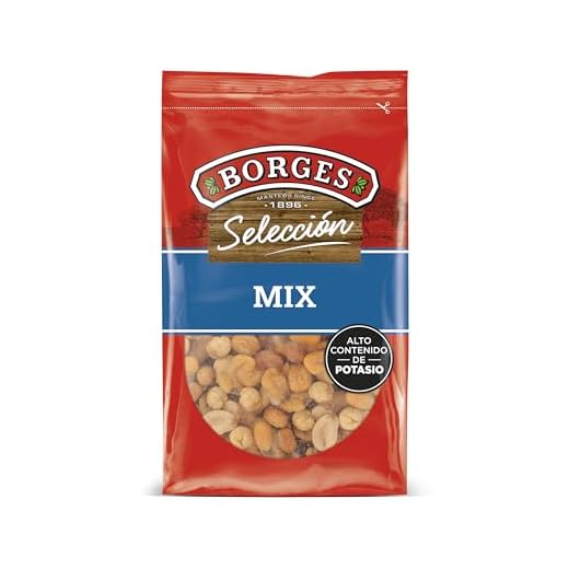 Borges - Mezcla de Frutos Secos Fritos Selección Borges - Cacahuetes con y sin Piel, Maíz, Habas y Garbanzos Tostados - Fuente de Proteínas - Sin Gluten, Sin Aceite de Palma, Vegano - Paquete 350g.