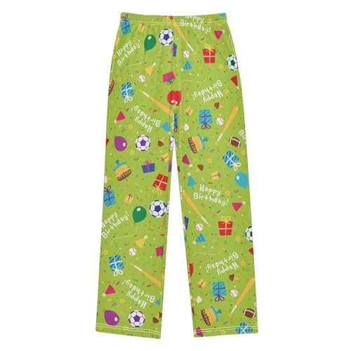 ZZXXB Happy Birthday Soccer Boys Long Pants Soft Trousers Elastic Waist Kids Lounge Bottoms with Pockets S-XL