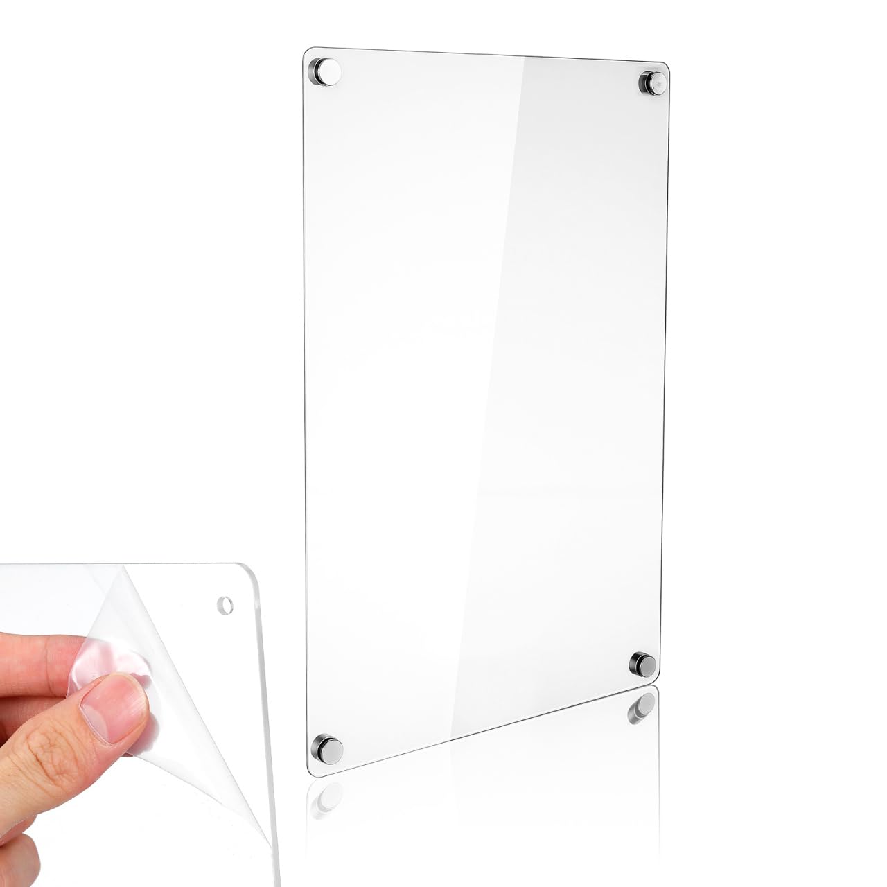 Magnetic Dry Erase Board for Fridge, 11.6" x 8.25" Clear Acrylic Refrigerator Message White Board, Portable Small Notepad Wall Chore Chart, Planner School Supplies for Classroom Students