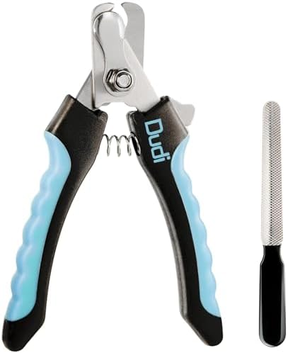 Dudi Pet Dog Nail Clippers for Large Dogs Thick Nails – Heavy Duty Dog Nail Trimmers with Razor Sharp Blade and Easy to Use Dog Nail File and Safety Guard to Avoid Overcutting