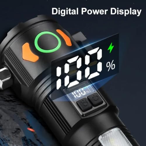Image of COBA 2211 High Power Rechargeable LED Torch with 2km Range - Ultra Bright Flashlight with Zoom, Long Battery (3)