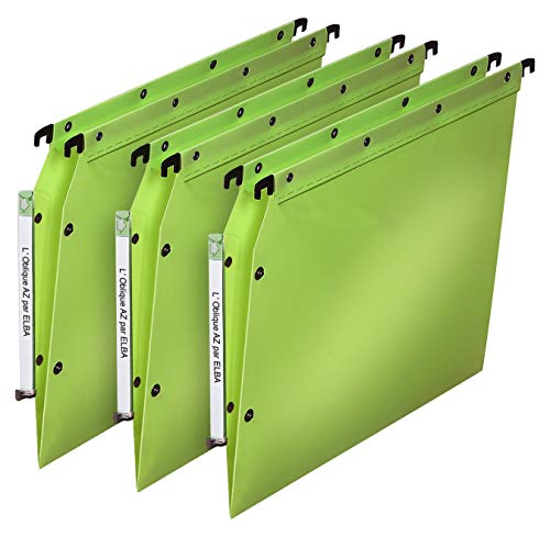 Dossiers suspendus armoire Elba Ultimate lot de 10 fond en V plastique vert opaque