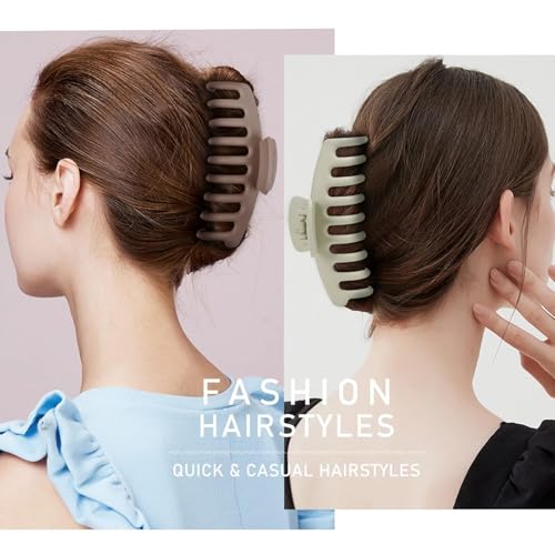 Image of ANNA CREATIONS 8 Pcs Korean Fashion Matte Hair Claw Clips Strong Hold Clutcher for Thick & Thin Hair Accessories Clutches for Women & Girls